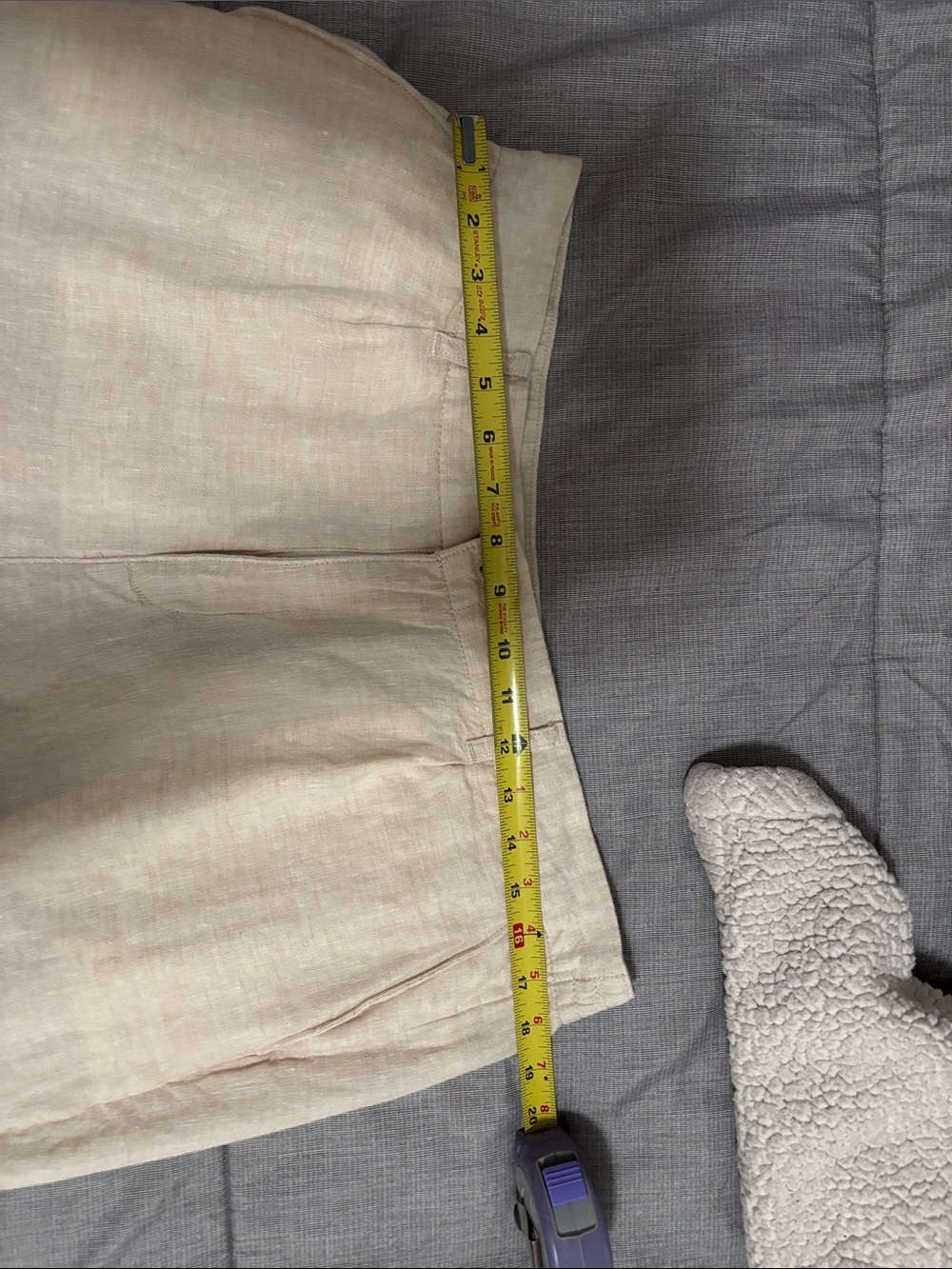 Lands' End Cream Linen Blend High-Rise Pants - Picture 5 of 7